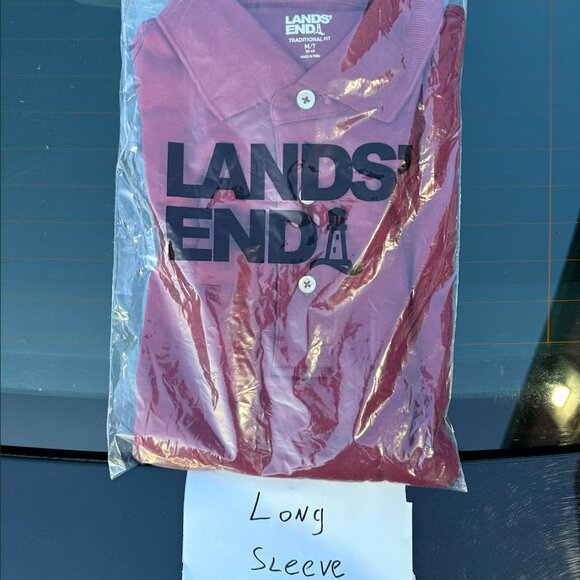 Lands' End Men's‎ Supima Cotton Polo Shirt M-2XL Regular/Tall Long Sleeve Rich - Picture 1 of 15